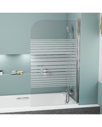 Шторка на ванну Grossman 80 GR-100P Хром стекло с узором