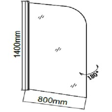Шторка на ванну Grossman 80 GR-100P Хром стекло с узором
