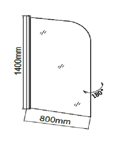 Шторка на ванну Grossman 80 GR-100P Хром стекло с узором