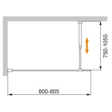 Шторка на ванну CEZARES LIBERTA-V-1-80/155-C-NERO