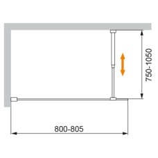 Шторка на ванну CEZARES LIBERTA-V-1-80/155-C-NERO
