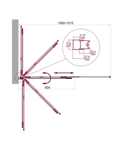 Душевая шторка на ванну BelBagno LUCE-VF-11-100/145-C-Cr