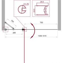 Душевая шторка на ванну BelBagno UNO-V-11-100/150-CH-CR