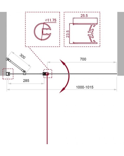 Душевая шторка на ванну BelBagno UNO-V-11-100/150-CH-CR