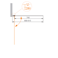 Шторка на ванну CEZARES ECO-O-V-1-80/140-P-Cr-L