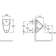 Писсуар Jacob Delafon Odeon-Up E1147-00