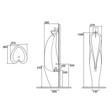 Писсуар напольный с декоративным наполнителем Kerasan Artwork 473001bi