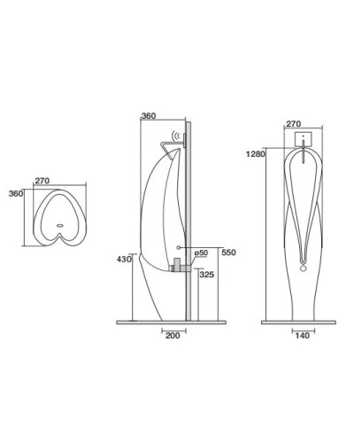 Писсуар напольный с декоративным наполнителем Kerasan Artwork 473001bi