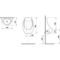 Писсуар без отверстия для подвода воды Jika Domino 8411000000001