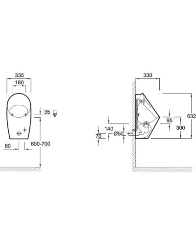 Писсуар с закрытой подводкой Jacob Delafon Patio E1548-00