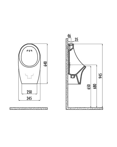 Писсуар Creavit TP611-00CB00E-0000 подвесной Белый