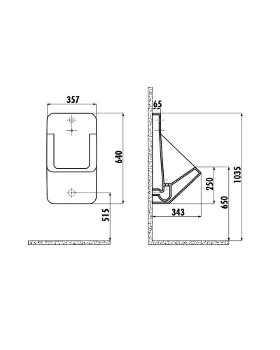 Писсуар Creavit TP640-00AM00E-0000 подвесной Антрацит