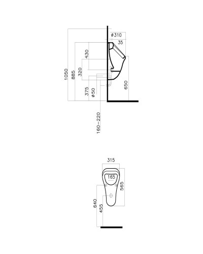 Писсуар Am.Pm Sense C757005WH