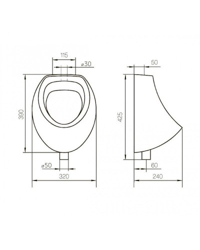 Писсуар Rosa Мини 4640021069134 Белый