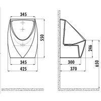 Писсуар с встроенным сенсором Creavit TP645-00CB00E-0000