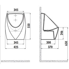 Писсуар с встроенным сенсором Creavit TP645-00CB00E-0000