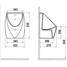 Писсуар с встроенным сенсором Creavit TP645-00CB00E-0000