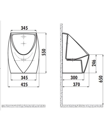 Писсуар с встроенным сенсором Creavit TP645-00CB00E-0000