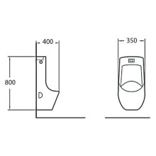 Писсуар SantiLine SL-6002MB Черный матовый с сенсорным смывом