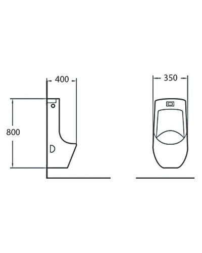 Писсуар SantiLine SL-6002MB Черный матовый с сенсорным смывом