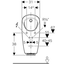 Писсуар со встроенным управлением, питание от сети  Geberit Preda 116.072.00.1
