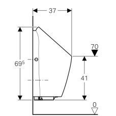 Писсуар со встроенным управлением, питание от сети  Geberit Preda 116.072.00.1