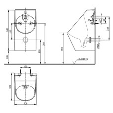 Писсуар Toto Public UWN926EBS#XW подвесной Белый