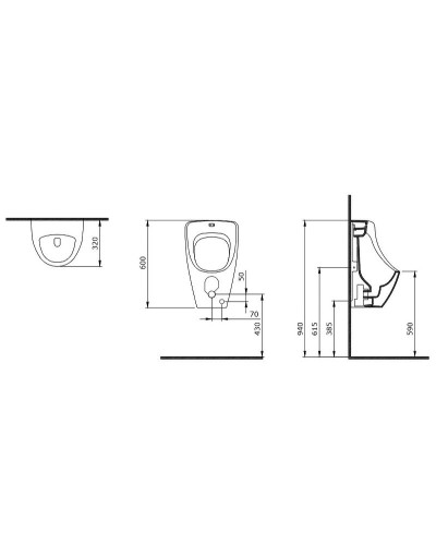 Писсуар Bocchi Taormina Arch 1383-004-0130 подвесной Черный матовый