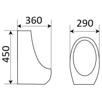 Писсуар CeramaLux X545S с кнопочным механизмом смыва