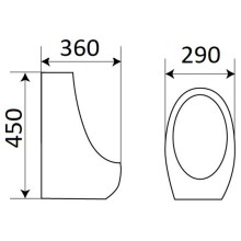 Писсуар CeramaLux X545S с кнопочным механизмом смыва