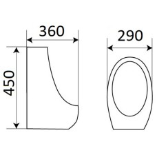 Писсуар CeramaLux X545S с кнопочным механизмом смыва