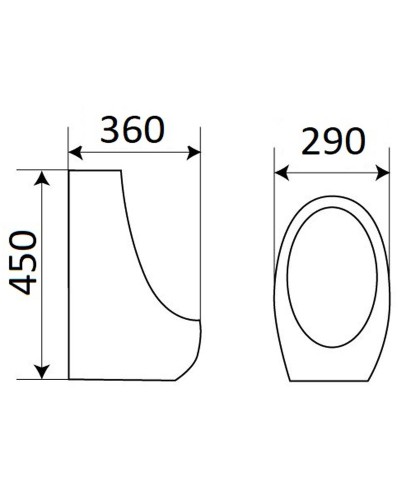 Писсуар CeramaLux X545S с кнопочным механизмом смыва