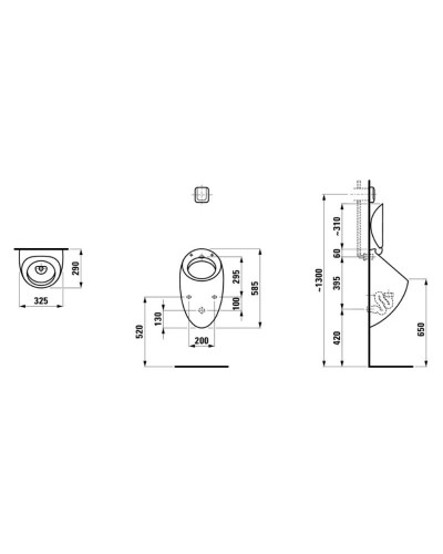 Писсуар Laufen Alessi One 8.4097.1.400.000.1