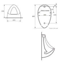 Писсуар Cersanit Taurus PI-T100