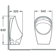 Писсуар CeramaLux X560S Белый с сенсорным механизмом смыва