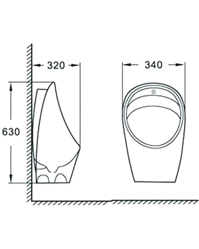 Писсуар CeramaLux X560S Белый с сенсорным механизмом смыва