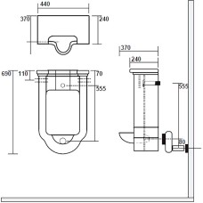 Писсуар Kerasan Waldorf 413001 подвесной Белый