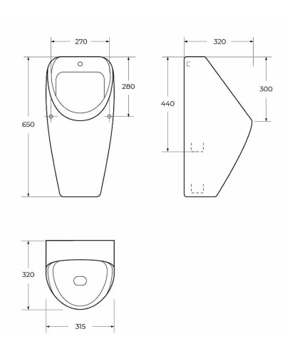 Писсуар Cezares CZR-5871-UH подвесной Белый