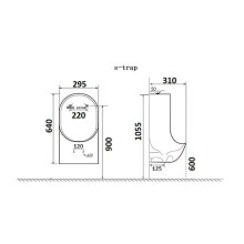 Писсуар CeramaLux Х541S подвесной Белый