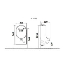 Писсуар CeramaLux Х541S подвесной Белый