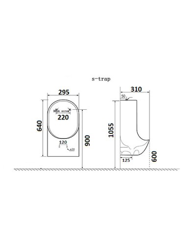 Писсуар CeramaLux Х541S подвесной Белый