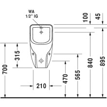 Писсуар Duravit D-code 0829300000 Белый