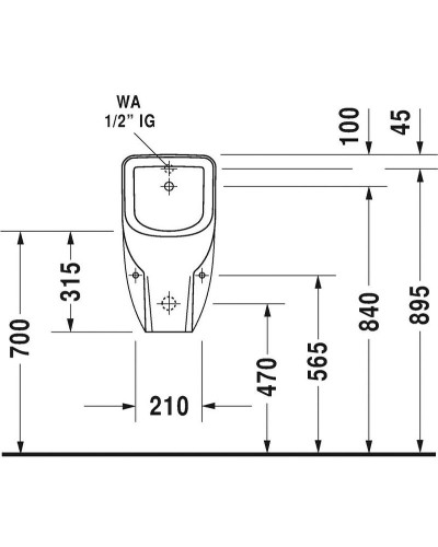 Писсуар Duravit D-code 0829300000 Белый