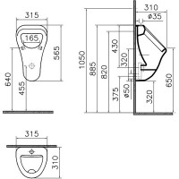 Писсуар Vitra Arkitekt 6202B003-0198 подвесной Белый