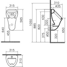 Писсуар Vitra Arkitekt 6202B003-0198 подвесной Белый