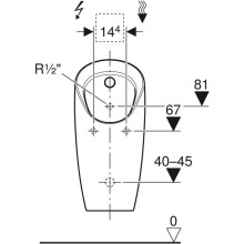 Писсуар для встроенной системы смыва Geberit Preda 116.070.00.1