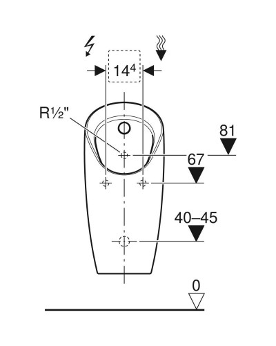 Писсуар для встроенной системы смыва Geberit Preda 116.070.00.1