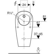 Писсуар для встроенной системы смыва Geberit Selva 116.080.00.1