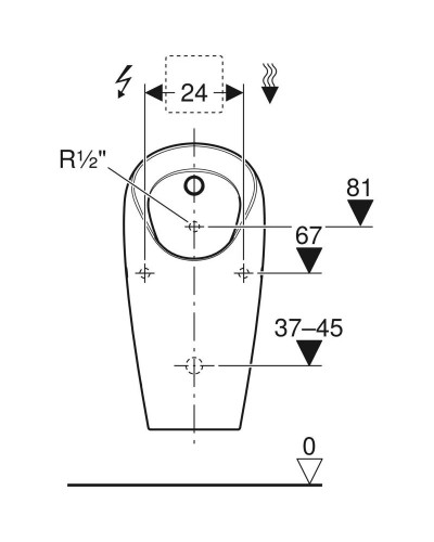 Писсуар для встроенной системы смыва Geberit Selva 116.080.00.1