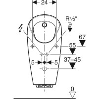 Писсуар для встроенного управления Geberit Selva 116.085.00.1